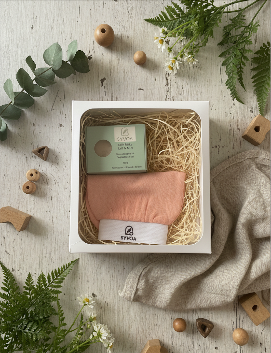Syvoa Gift Box - Handmade Soaps &amp; Exfoliating Glove